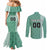 Custom Belarus Football Couples Matching Mermaid Dress and Long Sleeve Button Shirt The White Wings Green Version