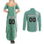 Custom Belarus Football Couples Matching Summer Maxi Dress and Long Sleeve Button Shirt The White Wings Green Version