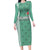 Custom Belarus Football Family Matching Long Sleeve Bodycon Dress and Hawaiian Shirt The White Wings Green Version