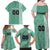 Custom Belarus Football Family Matching Off Shoulder Maxi Dress and Hawaiian Shirt The White Wings Green Version