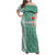 Custom Belarus Football Family Matching Off Shoulder Maxi Dress and Hawaiian Shirt The White Wings Green Version