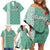 Custom Belarus Football Family Matching Off Shoulder Short Dress and Hawaiian Shirt The White Wings Green Version