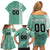 Custom Belarus Football Family Matching Off Shoulder Short Dress and Hawaiian Shirt The White Wings Green Version