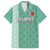 Custom Belarus Football Family Matching Off Shoulder Short Dress and Hawaiian Shirt The White Wings Green Version