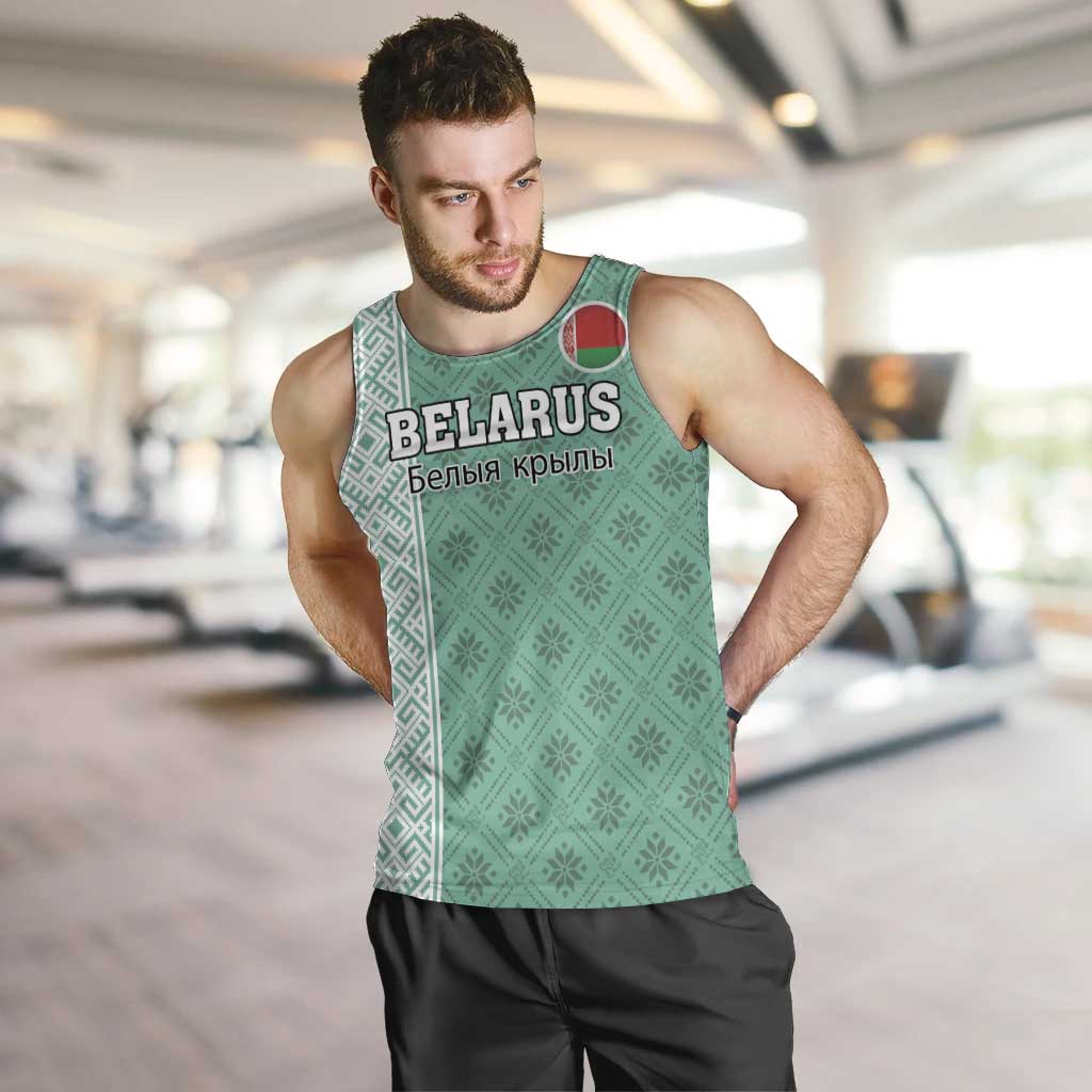 Custom Belarus Football Men Tank Top The White Wings Green Version