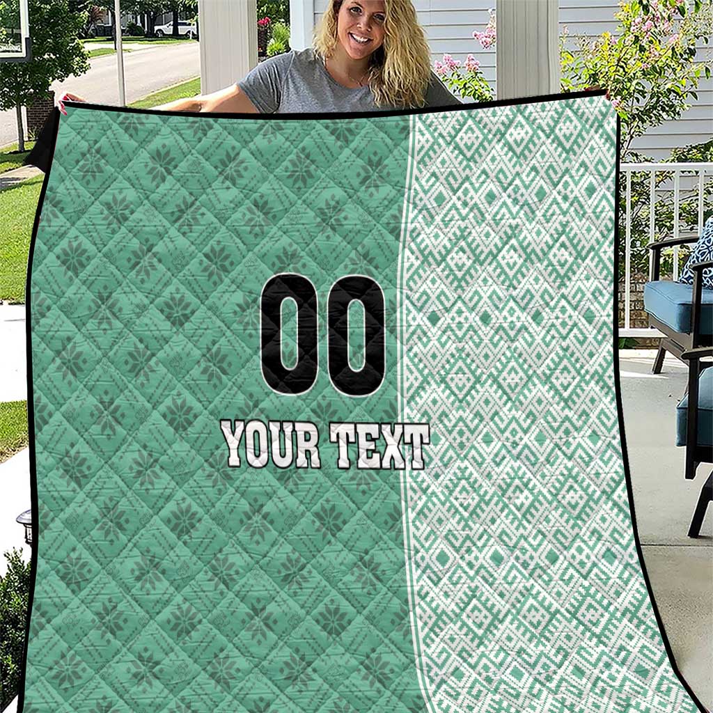 Custom Belarus Football Quilt The White Wings Green Version