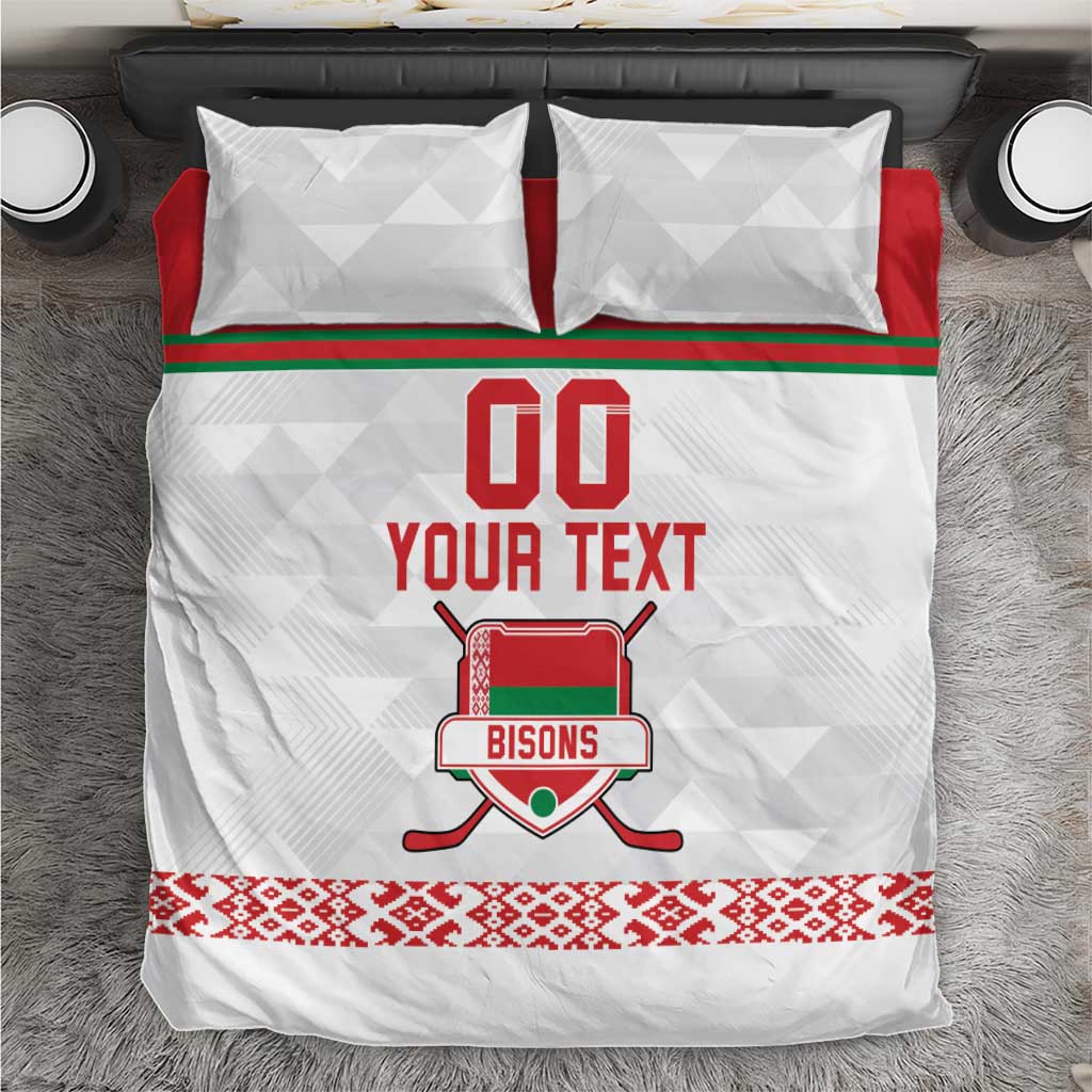 Custom Belarus Ice Hockey Bedding Set 2025 Go Bisons White Version