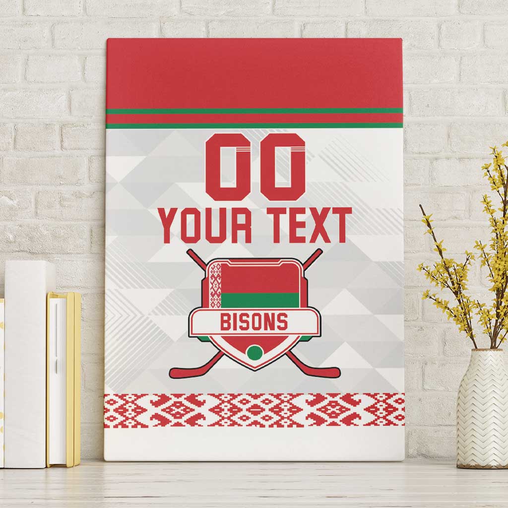 Custom Belarus Ice Hockey Canvas Wall Art 2025 Go Bisons White Version