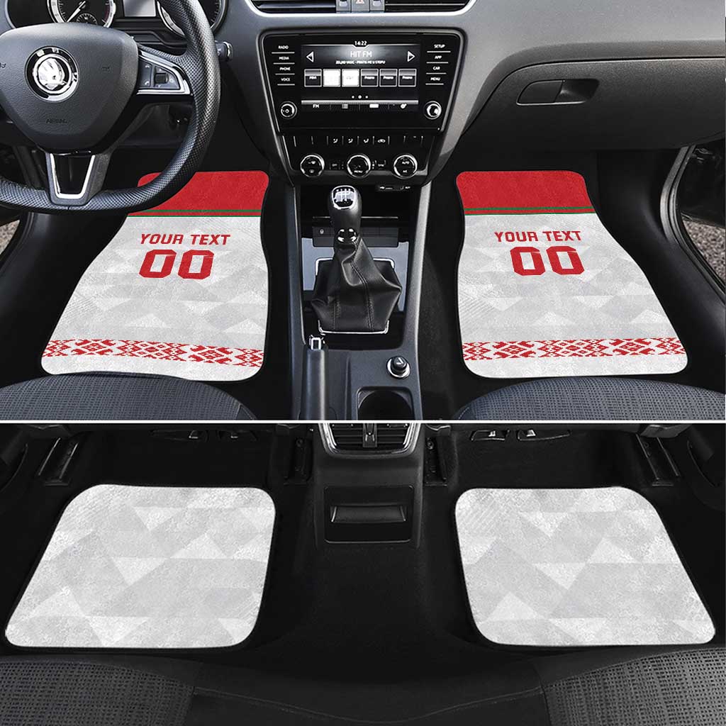 Custom Belarus Ice Hockey Car Mats 2025 Go Bisons White Version