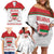 Custom Belarus Ice Hockey Family Matching Off Shoulder Short Dress and Hawaiian Shirt 2025 Go Bisons White Version