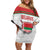 Custom Belarus Ice Hockey Family Matching Off Shoulder Short Dress and Hawaiian Shirt 2025 Go Bisons White Version