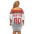 Custom Belarus Ice Hockey Family Matching Off Shoulder Short Dress and Hawaiian Shirt 2025 Go Bisons White Version