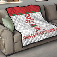 Custom Belarus Ice Hockey Quilt 2025 Go Bisons White Version