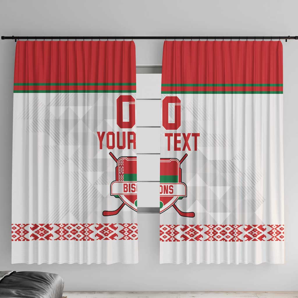 Custom Belarus Ice Hockey Window Curtain 2025 Go Bisons White Version