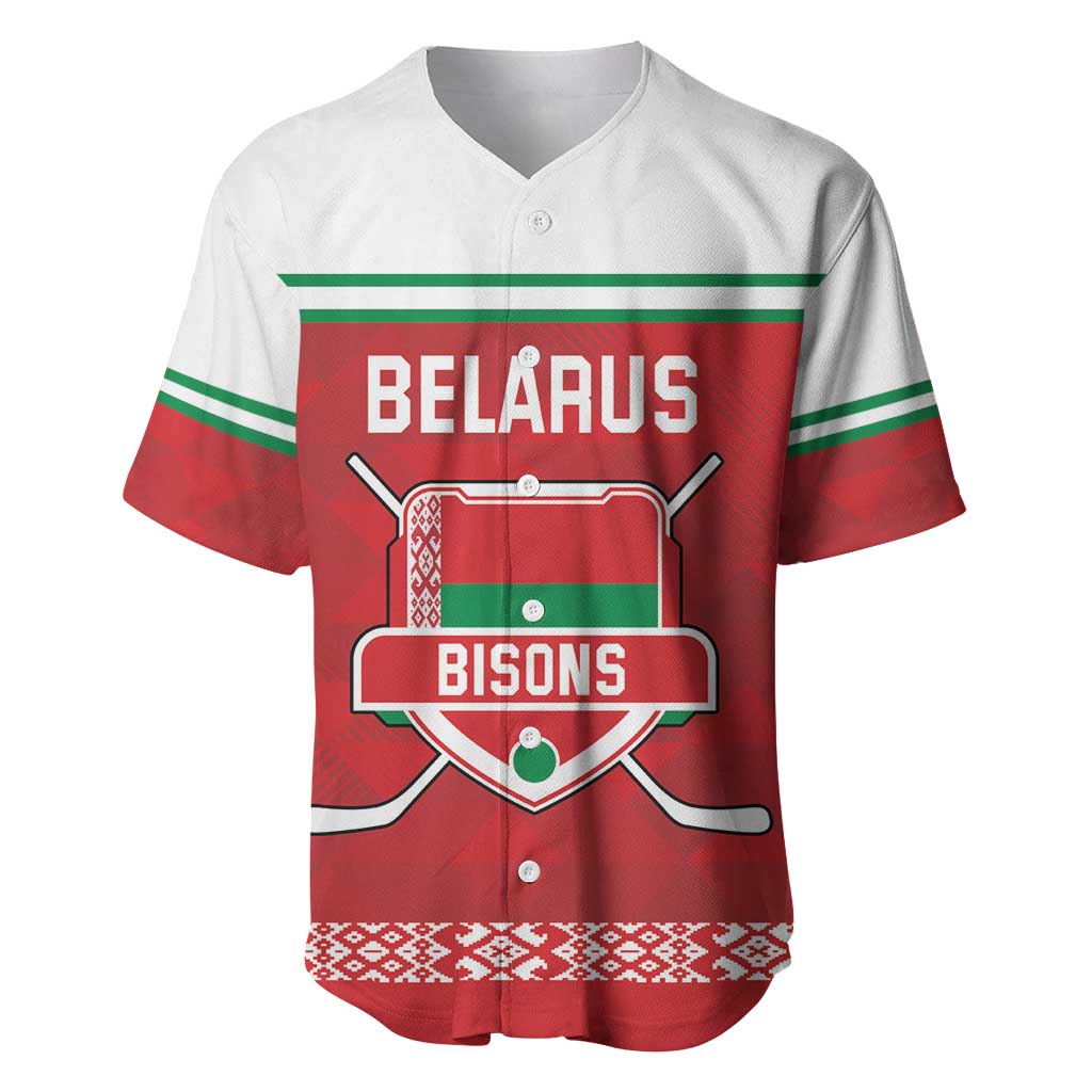 Custom Belarus Ice Hockey Baseball Jersey 2025 Go Bisons Red Version