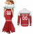 Custom Belarus Ice Hockey Couples Matching Mermaid Dress and Long Sleeve Button Shirt 2025 Go Bisons Red Version