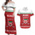 Custom Belarus Ice Hockey Couples Matching Off Shoulder Maxi Dress and Hawaiian Shirt 2025 Go Bisons Red Version