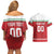 Custom Belarus Ice Hockey Couples Matching Off Shoulder Short Dress and Hawaiian Shirt 2025 Go Bisons Red Version