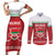 Custom Belarus Ice Hockey Couples Matching Short Sleeve Bodycon Dress and Long Sleeve Button Shirt 2025 Go Bisons Red Version