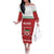 Custom Belarus Ice Hockey Family Matching Off The Shoulder Long Sleeve Dress and Hawaiian Shirt 2025 Go Bisons Red Version