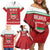 Custom Belarus Ice Hockey Family Matching Off Shoulder Short Dress and Hawaiian Shirt 2025 Go Bisons Red Version