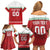 Custom Belarus Ice Hockey Family Matching Off Shoulder Short Dress and Hawaiian Shirt 2025 Go Bisons Red Version