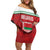 Custom Belarus Ice Hockey Family Matching Off Shoulder Short Dress and Hawaiian Shirt 2025 Go Bisons Red Version