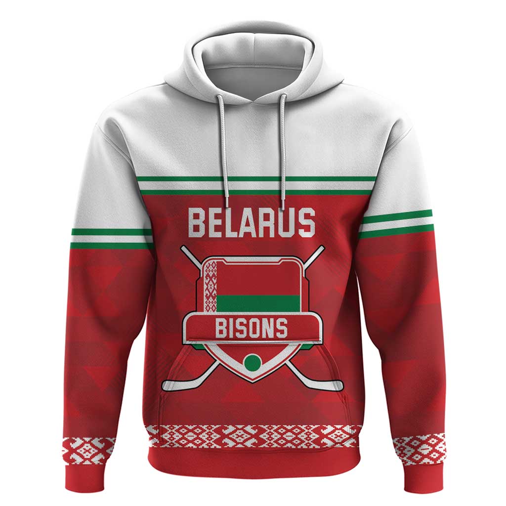 Custom Belarus Ice Hockey Hoodie 2025 Go Bisons Red Version