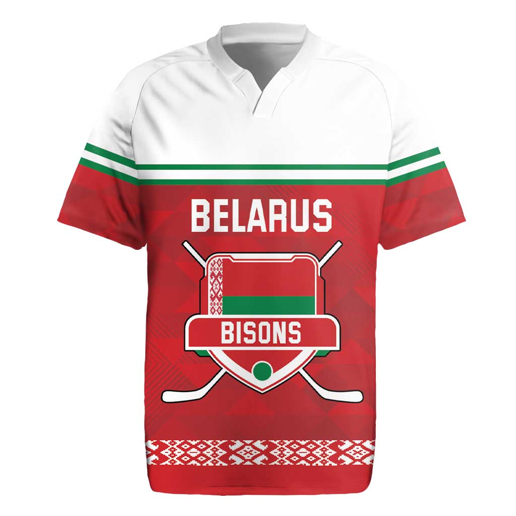 Custom Belarus Ice Hockey Rugby Jersey 2025 Go Bisons Red Version