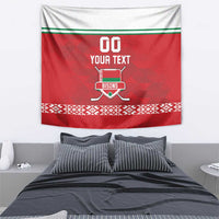 Custom Belarus Ice Hockey Tapestry 2025 Go Bisons Red Version