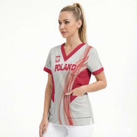 Custom Poland Volleyball Scrub Top Polish Eagle Sports Pride