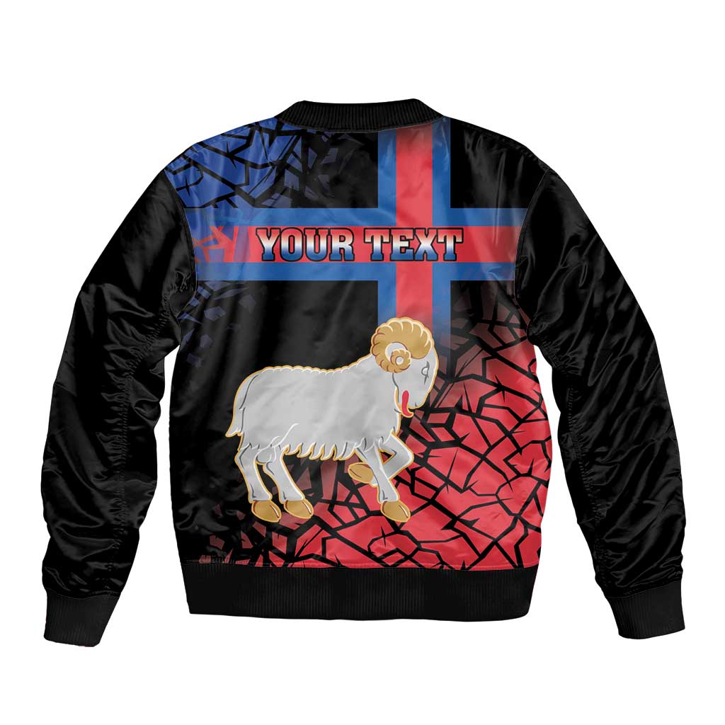 Personalized Faroe Islands Bomber Jacket Coat Of Arms Flag Style
