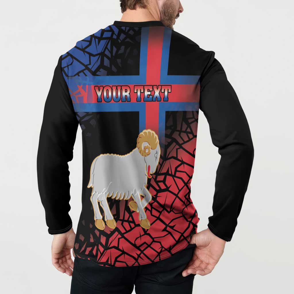 Personalized Faroe Islands Button Sweatshirt Coat Of Arms Flag Style