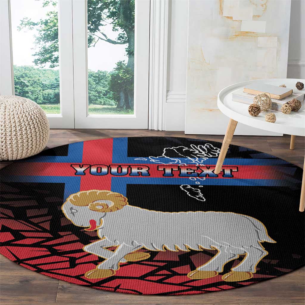 Personalized Faroe Islands Round Carpet Coat Of Arms Flag Style