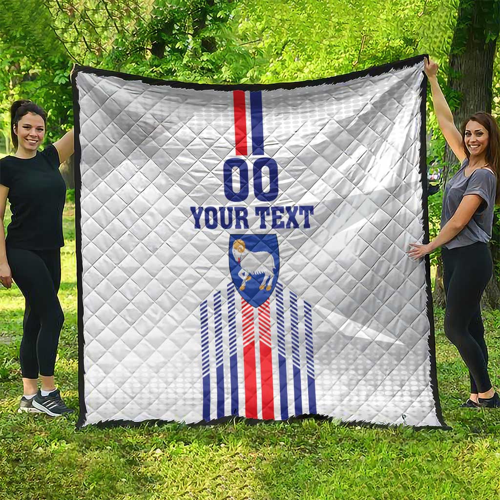 Custom Faroe Islands Football Quilt Go Champion White Version