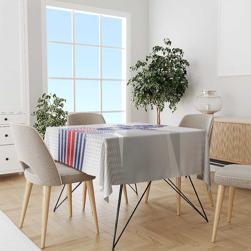 Custom Faroe Islands Football Tablecloth Go Champion White Version