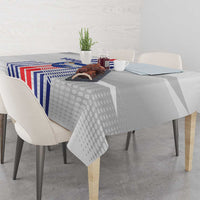Custom Faroe Islands Football Tablecloth Go Champion White Version