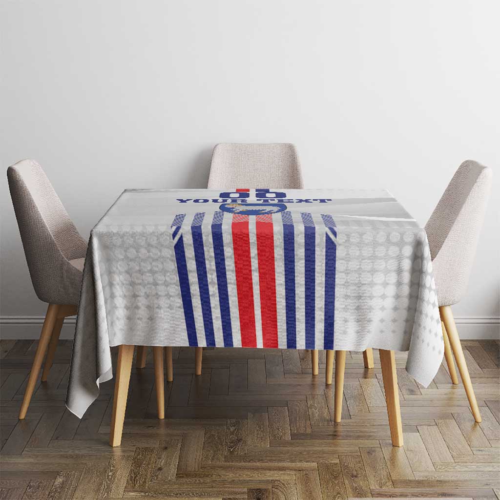 Custom Faroe Islands Football Tablecloth Go Champion White Version