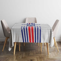 Custom Faroe Islands Football Tablecloth Go Champion White Version