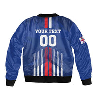 Custom Faroe Islands Football Bomber Jacket Go Champion Blue Version