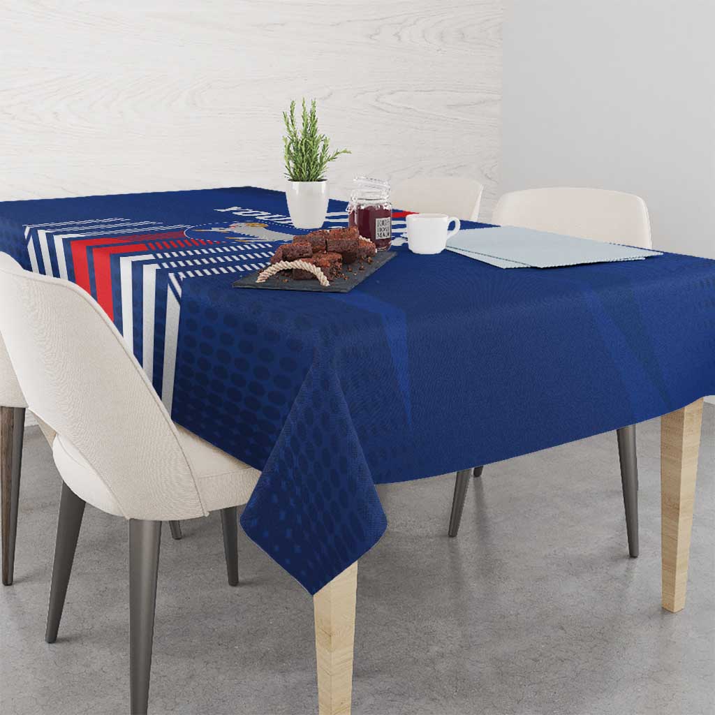 Custom Faroe Islands Football Tablecloth Go Champion Blue Version