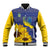 Ukraine Peace Dove Baseball Jacket Ukraine Sunflower With Folk Patterns - Wonder Print Shop