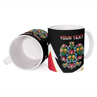Personalized Poland Wycinanki Eagle Ceramic Mug Polish Traditional Floral Folk Pattern - Wonder Print Shop
