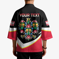 Personalized Poland Wycinanki Eagle Kimono Polish Traditional Floral Folk Pattern - Wonder Print Shop