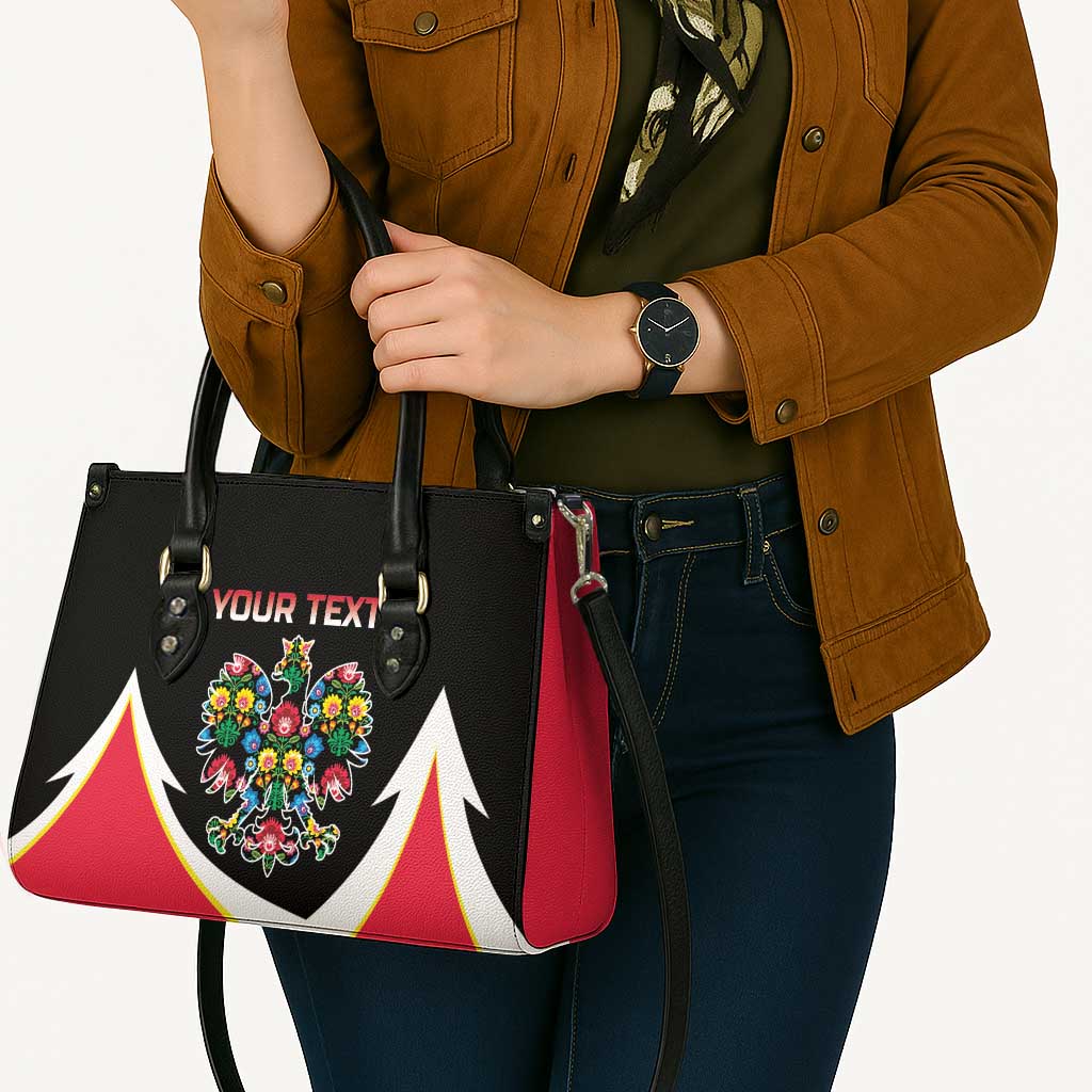 Personalized Poland Wycinanki Eagle Leather Bag Polish Traditional Floral Folk Pattern - Wonder Print Shop
