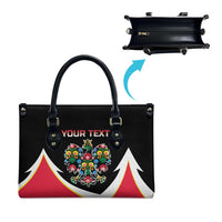 Personalized Poland Wycinanki Eagle Leather Bag Polish Traditional Floral Folk Pattern - Wonder Print Shop