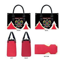 Personalized Poland Wycinanki Eagle Leather Bag Polish Traditional Floral Folk Pattern - Wonder Print Shop