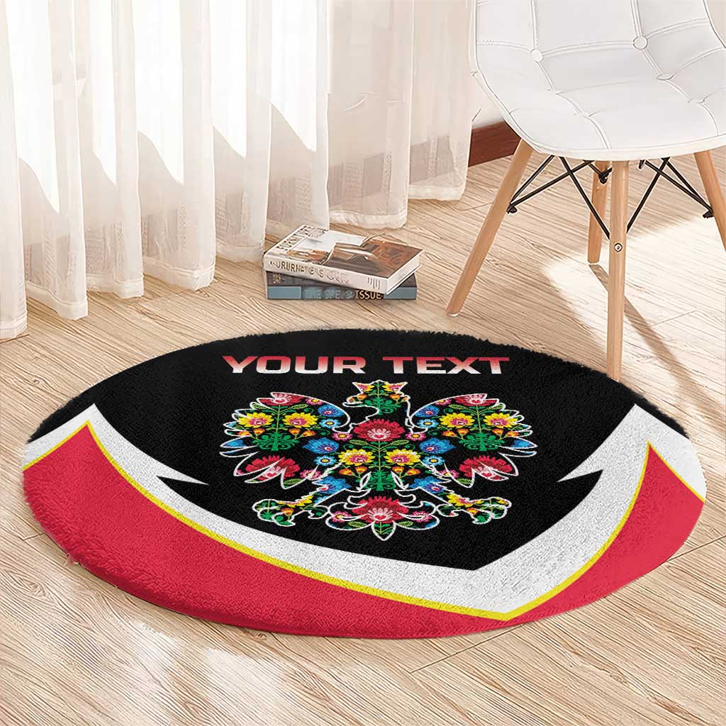 Personalized Poland Wycinanki Eagle Round Carpet Polish Traditional Floral Folk Pattern - Wonder Print Shop