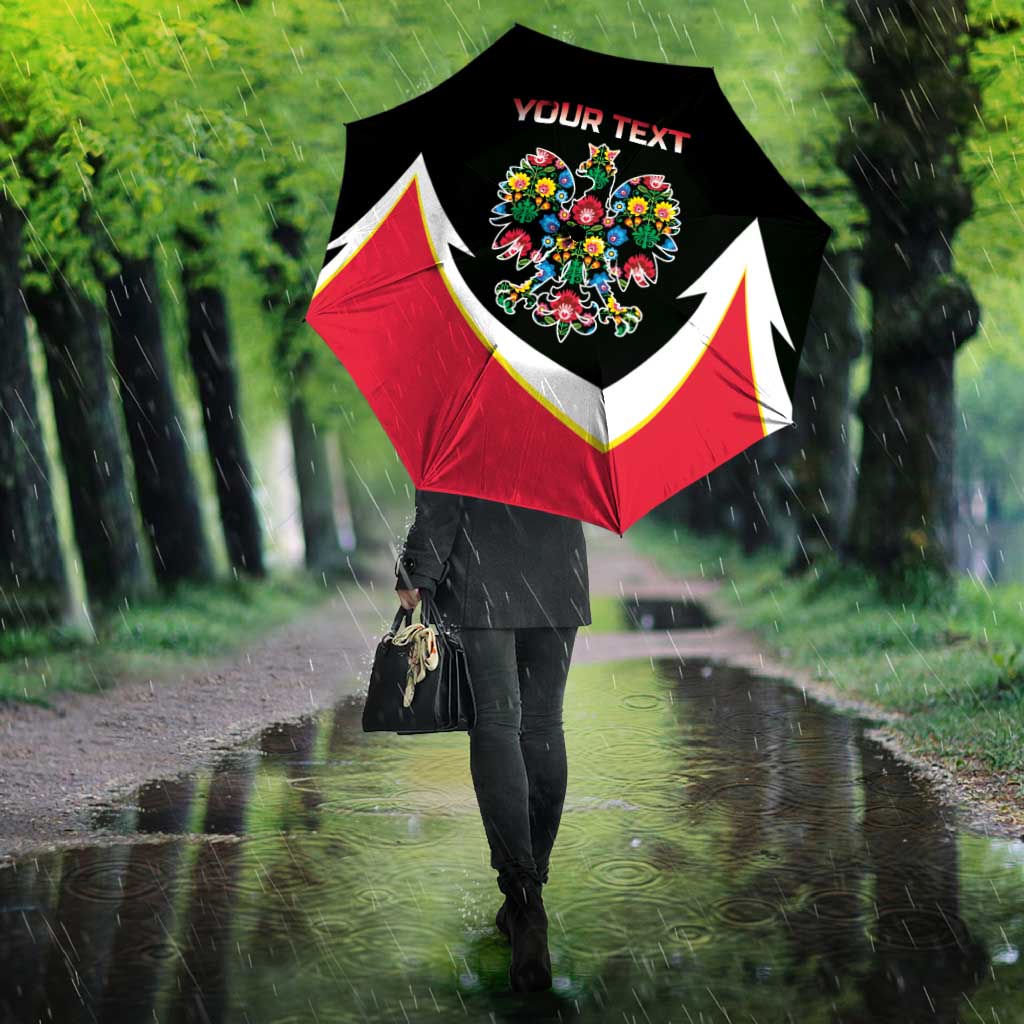 Personalized Poland Wycinanki Eagle Umbrella Polish Traditional Floral Folk Pattern - Wonder Print Shop