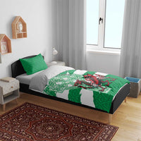 Wales Celtic Cross Bedding Set Cymru Am Byth Green Version - Wonder Print Shop